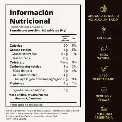 Chocolate Sexual Morà - 3 Tabletas Afrodisíacas